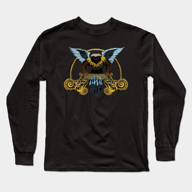 Guardian Angel Honey Badger Long Sleeve T-Shirt by TheAngryHoneyBadger